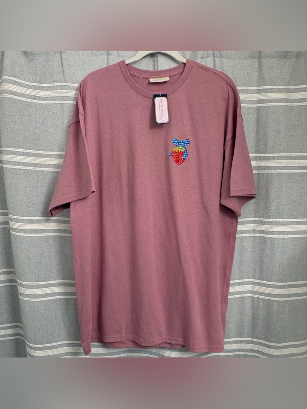 NWT Simply Southern "American Girly" Strawberry Graphic Tee Size XL